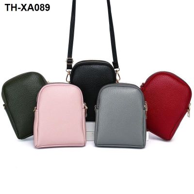 ┋ round bump the new 2023 luxury sweet texture litchi grain one shoulder inclined bag lady phone package