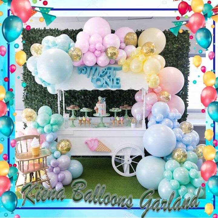 balloons set birthday decoration Pastel Balloons, 70 pcs 12 Inch Pastel Latex Balloons, Gold