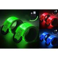 2 Pack USB Rechargeable Reflective Armbands,High Visibility Band for Runners,,Walkers,Pet Owners