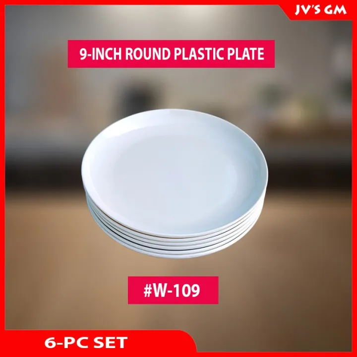 9 Inch Round Plastic Plate, Set of 6 OP Lazada PH