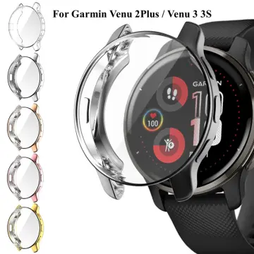 Compatible with Garmin Venu 3S 41mm /Garmin Venu 3 45mm Waterproof  Protective Case Soft TPU Plated All Around Scratch-Proof Screen Protector  Cover
