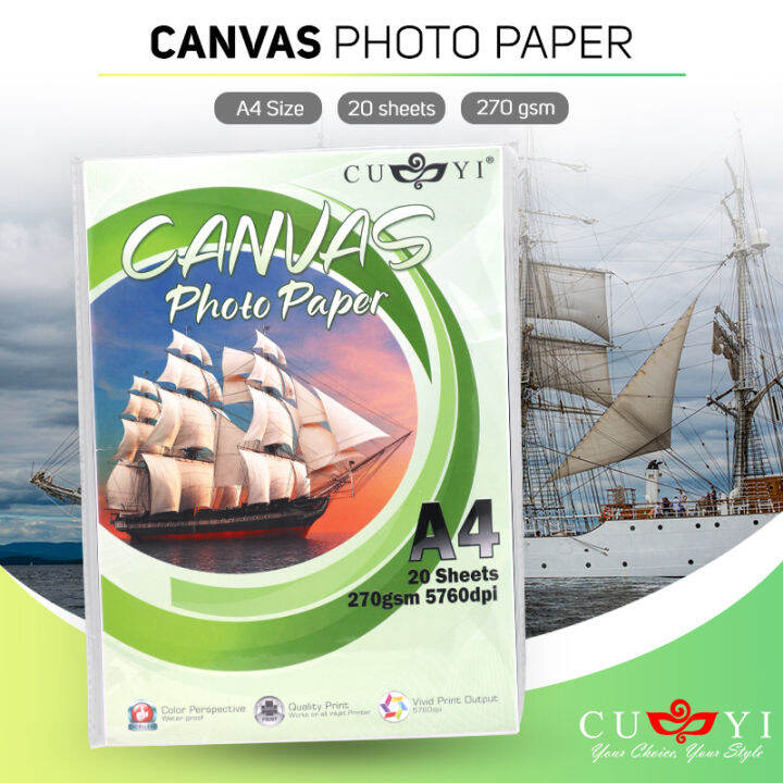 Linework CUYI 270GSM RESIN COATED CANVAS PHOTO PAPER A4 SIZE (20