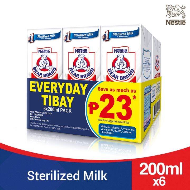 BEAR BRAND Sterilized UHT Milk 200ml - Buy 6, Save 23 | Lazada PH