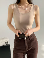 Camisole Womens Inner Wear Fashionable Stylish Spring and Summer 2023 New Outdoor Beauty Back Chest Pad Cup Thin Top