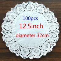 100pcs Gold 6.57.58.59.510.511.512.5inch Vintage Napkin Hollowed Lace Paper Mat Crafts Doilies Wedding Decoration Doyleys