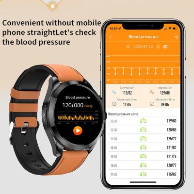 2023สมาร์ทวอท์ช ECG + PPG ระดับน้ำตาลในเลือดอุณหภูมิร่างกายออกซิเจนในเลือดนาฬิกาอัจฉริยะ1.39นิ้ว360*360หน้าจอนาฬิกาอัตราการเต้นหัวใจ