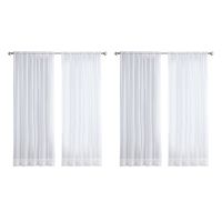 4Pcs Super Soft Great Hand Feeling White Tulle Curtains for Living Room Modern Veil Chiffon Solid Sheer Voile