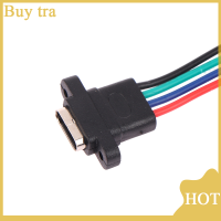 [Buytra] USB 3.1 Connector Type-C 4Pin ลวดเชื่อมหญิงกันน้ำ SOCKET Rubber Ring high current Fast CHARGING PORT