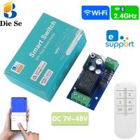 EWeLink WIFI Smart Switch Garage Door System DC 12V 48V 1CH Relay Receiver 2.4GHz Remote Control Work with Alexafor Door Led