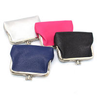 Women Fashion Card Holder PU Leather Wallet Coin Purse Vintage Metal Frame Coin Bag Lady Mini Money Bag Small Solid Change Purse