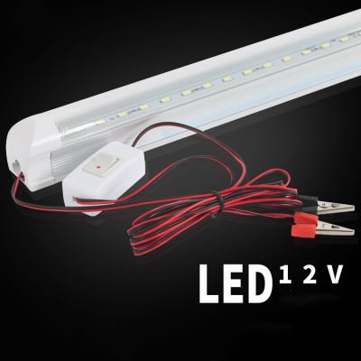 HOT** LED 12V ชุดหลอดไฟ พร้อมสาย ปากคีบแบต มีสวิตช์เปิดปิด LED T5 12V DC ขนาด 5Watt 30 cm.สายยาว2เมตร ส่งด่วน หลอด ไฟ หลอดไฟตกแต่ง หลอดไฟบ้าน หลอดไฟพลังแดด