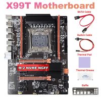 X99 Motherboard+SATA Cable+Switch Cable+Baffle+Thermal Grease+Thermal Pad LGA2011 V3 M.2 NVME NGFF Support DDR4 4X16G