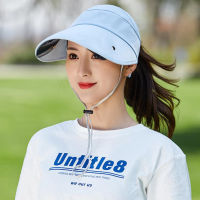 New Women Retractable Drawstring Visor Female Summer Sun Empty Top Hats Riding Outdoor Sports Cap Anti-UV Beach Hat Fishing Caps