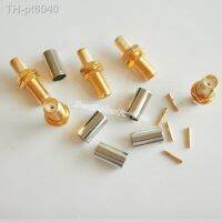 ™  10Pcs SMA Connector Female Jack Bulkhead Crimp For RG58 LMR195 RG142 Cable Goldplated PTFE