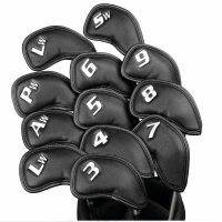 ✷☃ 12PCS Litchi Stria PU หนัง Head Cover สำหรับกอล์ฟ Iron Club Putter Headcover Set 3-SW Universal Iron Club Headcovers.