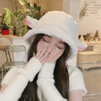 [hot]Lamb Faux Fur Bucket Hat Cute Sheep Ear Winter Warm Hats for Women Lady Thicken Bob Panama Outdoor Fisherman Hats Caps Girls 【hot】