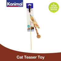 Kanimal Cat Teaser Toy ของเล่นแมว ไม้ล่อแมว รุ่นลูกบอลขน เพิ่มความสนุกสนาน สำหรับแมวทุกวัย ขนาด 40x5 ซม.