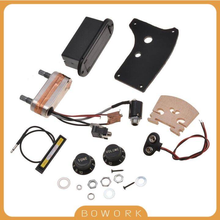 44 Size Electric Silent Violin Bridge Amplifier DIY Violin EQ Preamp Acoustic To Electric Fiddle