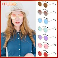 MUBAI โพลาไรซ์ แว่นกันแดดกลมเล็ก โลหะสำหรับตกแต่ง การป้องกัน UV400 แว่นตาสำหรับแว่นตา ทันสมัยและทันสมัย สีสันสดใส แว่นกันแดดทรงกลมฮิปปี้ สำหรับผู้ชายและผู้หญิง