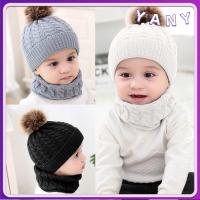 YANY Kids Winter Warm Newborn Pompom Ball Baby Knit Hat Crochet Beanie Cap Scarf Set