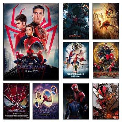เวนเจอร์สฮีโร่ภาพวาดผ้าใบ-Spider-Man: No Way Home โปสเตอร์และภาพพิมพ์-Wall Art สำหรับห้องนั่งเล่นตกแต่งผนัง-Cuadros