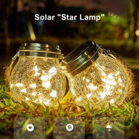 Brisky Lampu Tenaga Surya Brisky โคมไฟสวนกระจกแตกขวดแขวนกลางแจ้งโคมไฟ LED 30ตกแต่งตกแต่งคริสต์มาสสวนชาวบ้าน