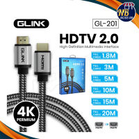 GLINK GL-201 V2.0 สาย hdmi ยาว1.8 3 5 10M,15M,20M คุณภาพดี 4K Ultra HD Resolution GL201  NBboss89