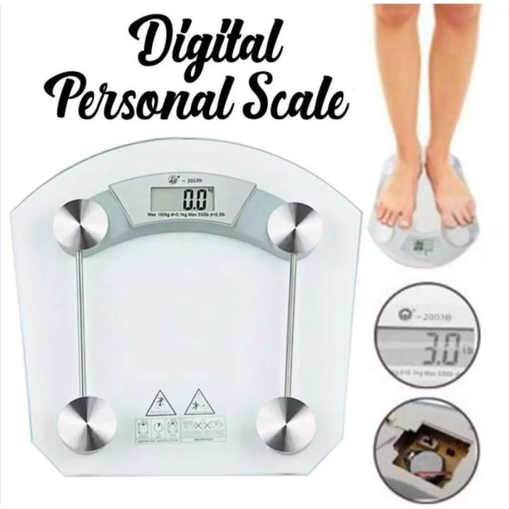 1pc Square Weighing Scale, Tempered Glass Human Electric Scale For  Household