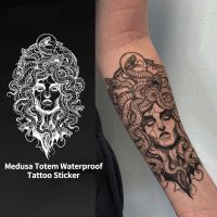 2022 New Steampunk Art Medusa Totem Waterproof Tattoo Stickers for Woman Man So Cool Arm Body Temporary Tattoo Fake Tattoo
