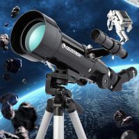 Celestron 70400กล้องโทรทรรศน์ดาราศาสตร์รูรับแสงขนาดใหญ่หักเห HD พลังสูงพร้อมอะแดปเตอร์โทรศัพท์มือถือเสริมสำหรับกระเป๋าเป้สะพายหลัง