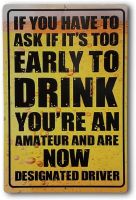 BXS Gifts Beer O Clock Retro Tin Sign Décor Vintage Inspired Metal Sign to Display in Your Home Bar, Garage, or Restaurant [7.5"X11.5"] (DTSS-7048)