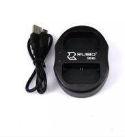 Dual Charger for LP-E6 Battery for With Micro USB Cable แท่นชาร์จแบตกล้องแบบคู่ ชาร์จทีละ2ก้อน (0226)