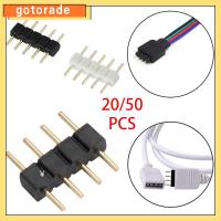 GOTORADE 20/50Pcs ทองแดง ไฟ LED Strip สำหรับ Rgb 3528 5050 Smd เทอร์มินัล 4 พิน 5 พิน ขั้วต่อขั้วต่อ ปลั๊กอะแดปเตอร์ชาย