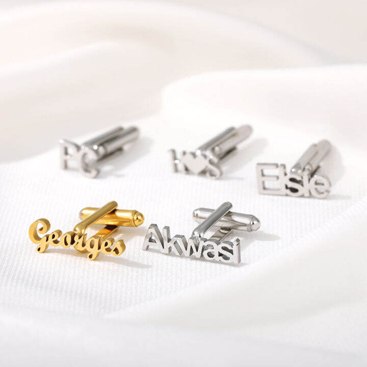 ส่วนบุคคลcustomชื่อcufflinksสำหรับบุรุษสแตนเลสๆโลโก้cufflinks-pinsงานแต่งงานcharmเครื่องประดับenvio-gratis-yrrey