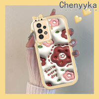 Chenyyka A13ปลอกสำหรับ Samsung 5G เคส A04s การ์ตูน3D รอยยิ้มดอกไม้สีสันสดใสน่ารักน้อยมอนสเตอร์เลนส์กล้องถ่ายรูปแบบนิ่มซิลิโคนเคสใสกันกระแทกแบบใสง่ายป้องกัน