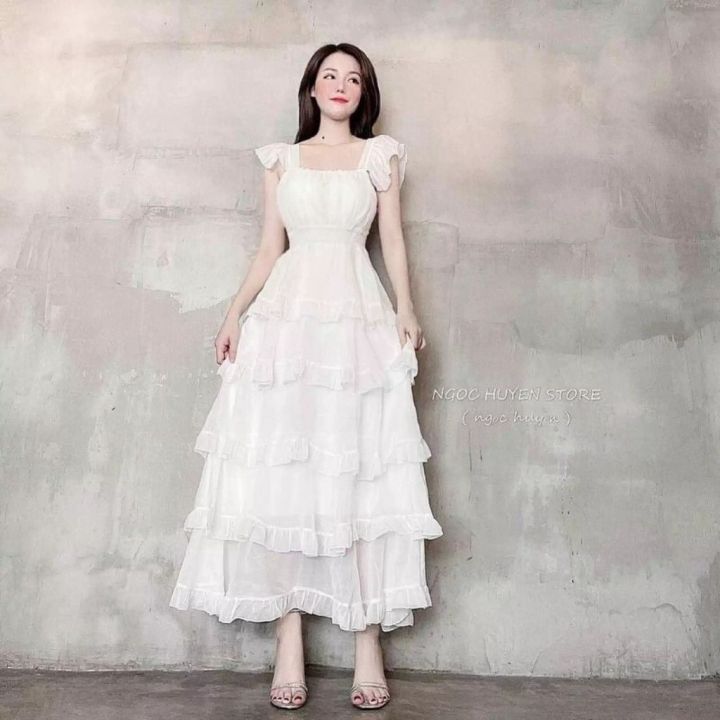 Váy Hoa Nhí Dáng Xoè Chữ A Đũi Xước Tay Cánh Tiên 2 tầng Đầm Hoa Nhí  Vintage Đẹp - Váy Fashion