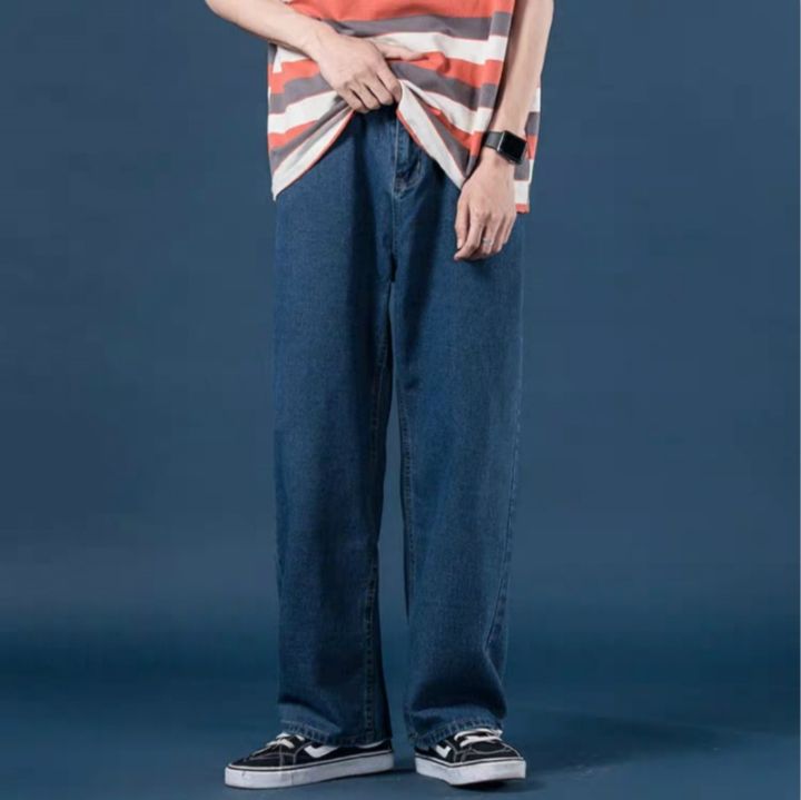 codff51906at-mens-korean-fashoin-harem-blue-loose-fit-jeans-mens-hiphop-style-vintage-straight-pants-harajuku-jeans-baggy-high-quality-denim