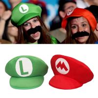 Super Game Brothers Cosplay Hats Girls Boys Anime Funny Red Green Caps Halloween Party Costumes Accessories For Adults