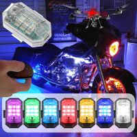 ✉✜✠ LED Strobe Mountain Bike Drone Light Anti-collision Warning Wireless Remote Control Light 7Colors Universal Motorcycle Taillight