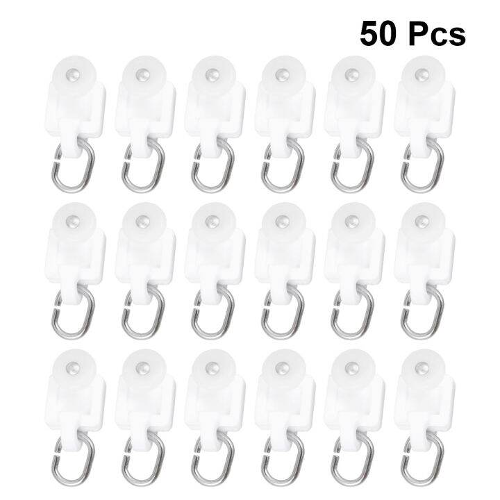 50pcs-curtain-plastic-shower-curtains-accessories-mute-hook-track-pulley-ball-hook-roller