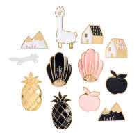 QIHE JEWELRY 4~12 piece in one set Cartoon Pins Animal Fruit Brooches Cute Kawaii Enamel pins Collection Mix style Wholesale