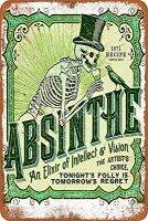 Absinthe โปสเตอร์โลหะติดผนังดีบุกภาพเหล็กวินเทจบาร์ตกแต่งสวนห้องนอนร้านอาหารงานฝีมือที่น่าสนใจแบบแขวน