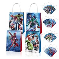4/8/12/24Pcs Disney Super Heroes The Avenger Birthday Party Candy Bag Supplies Kids Birthday Gift Bag With Hand Gift Candy Bag