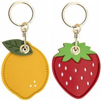 2023▣▥☑ Cute Strawberry Lemon Case for Apple Airtag Protection PU Leather Cover Pendant GPS Anti-lost Keychain Case Pet Dog Cat Collar