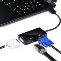 3-ใน-1 DisplayPort DP ไปยัง HDMI/VGA/DVI อะแด็ปเตอร์อะแด็ปเตอร์-สีขาว- นานาชาติ