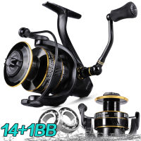 Souilang 14+1BB Spinning Reel 5.0:14.7:1High Speed Gear Ratio Anti-corrosion Aluminium Spool 8kgMax Power Spinning Wheel