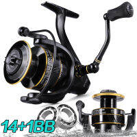 Souilang 14 1BB Spinning Reel 5.0:14.7:1อัตราทดเกียร์ความเร็วสูงป้องกันการกัดกร่อนอลูมิเนียม Spool 8KgMax Power Spinning Wheel