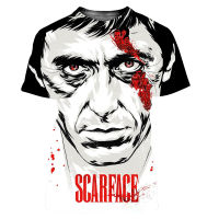 Scarface แบรนด์ใหม่ฤดูร้อน TEE ผู้ชายผู้หญิงลำลองแฟชั่นขนาดใหญ่ O-คอ TEE ท็อปส์ภาพยนตร์3D พิมพ์ streetwear เด็กประเดิมท็อปส์