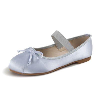 【CC】 Chaussures De Ballet Size 33- 43 Bow Silk Shoes Wide Elastic Mary Womens Flat