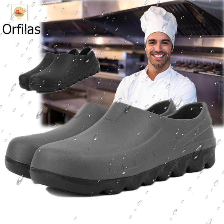 orfilas-รองเท้าเชฟ-กันลื่น-น้ําหนักเบา-กันน้ํามัน-ทนต่อการเสียดสี-เหมาะกับใส่ทํางานครัว-สําหรับผู้ชาย-และผู้หญิง-รองเท้าทำงาน-eva-ที่ทนทานต่อการสึกหรอของผู้ชาย